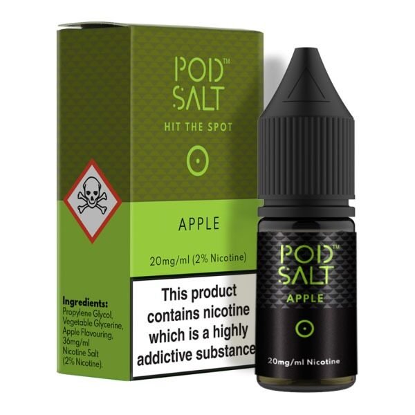 POD SALT - POD SALT APPLE 10ML NICOTINE SALT E-LIQUID - 10ML SALT NIC - Vapes Royale