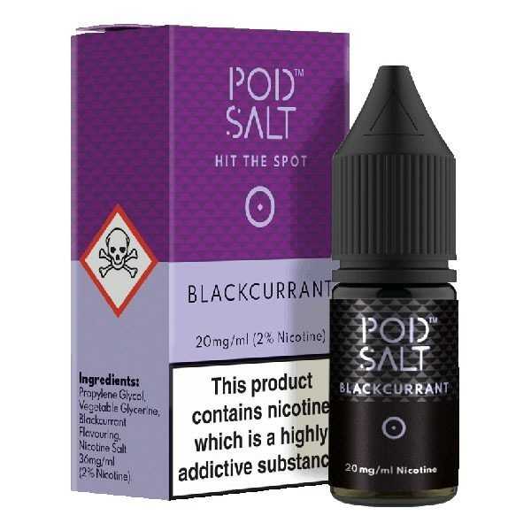 POD SALT - POD SALT BLACKCURRANT 10ML NICOTINE SALT E-LIQUID - 10ML SALT NIC - Vapes Royale