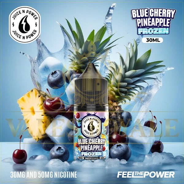 BUY FROZEN BLUE CHERRY PINEAPPLE SALT BY JUICE N POWER - 30ML
