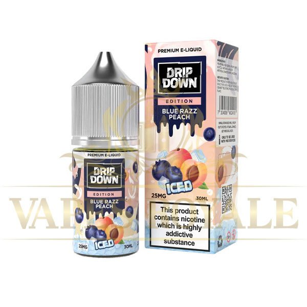 DRIP DOWN - BUY NEW BLUE RAZZ PEACH ICE SALT BY DRIP DOWN – 30ML - 30ML SALT NIC - Vapes Royale