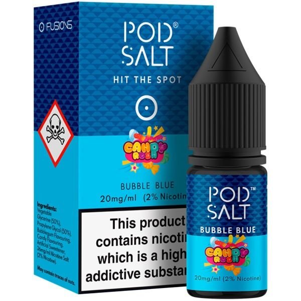 POD SALT - POD SALT BUBBLE BLUE 10ML NICOTINE SALT E-LIQUID FUSION (EN) – 20MG/ML - 10ML SALT NIC - Vapes Royale