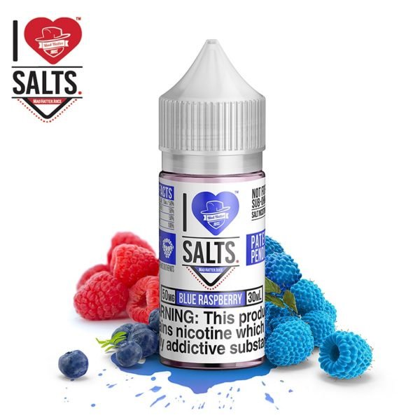 Blue-Raspberry__33925.1571948399 MAD HATTER - BLUE RASPBERRY – I LOVE SALTS – MAD HATTER JUICE – 30ML - 30ML SALT NIC - Vapes Royale