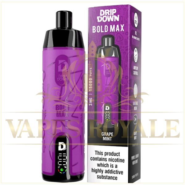DRIP DOWN - BUY DRIP DOWN BOLD MAX DTL DISPOSABLE 15000 PUFFS - RDTA - Vapes Royale