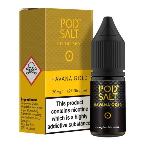 POD SALT - POD SALT HAVANA GOLD 10ML NICOTINE SALT E-LIQUID - 10ML SALT NIC - Vapes Royale