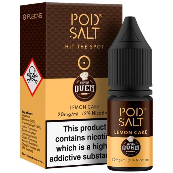 POD SALT - POD SALT LEMON CAKE 10ML NICOTINE SALT E-LIQUID FUSION (EN) – 20MG/ML - 10ML SALT NIC - Vapes Royale