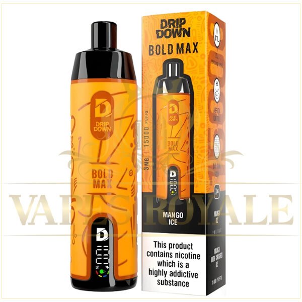 DRIP DOWN - BUY DRIP DOWN BOLD MAX DTL DISPOSABLE 15000 PUFFS - RDTA - Vapes Royale