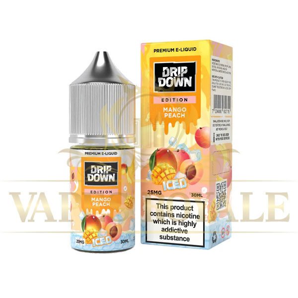 DRIP DOWN - BUY NEW MANGO PEACH ICE SALT BY DRIP DOWN – 30ML - 30ML SALT NIC - Vapes Royale