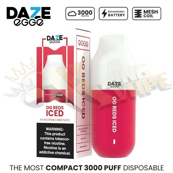 REDS - BUY 7DAZE EGGE 3000 PUFFS 50MG NICOTINE DISPOSABLE VAPE - DISPOSABLES - Vapes Royale