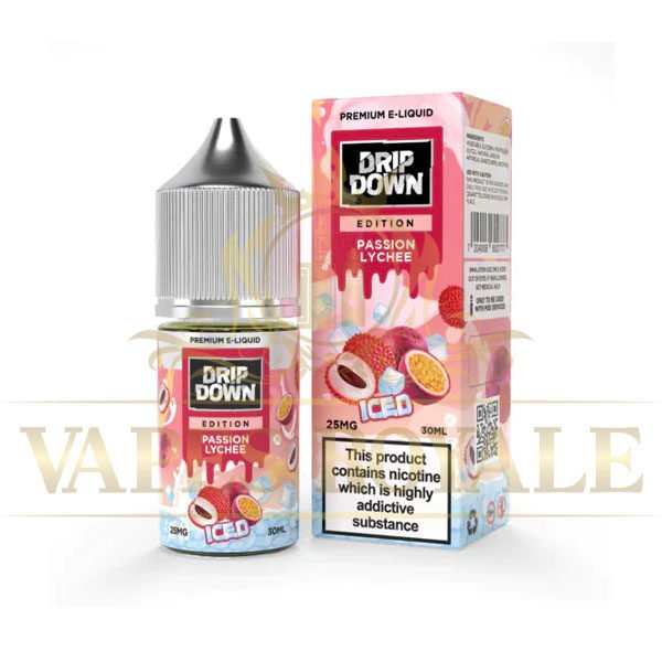 DRIP DOWN - BUY NEW PASSION LYCHEE ICE SALT BY DRIP DOWN – 30ML - 30ML SALT NIC - Vapes Royale