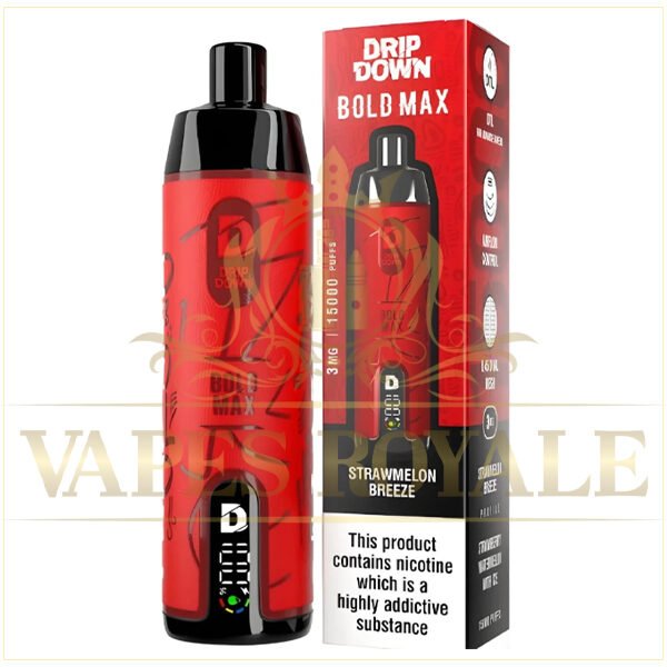 DRIP DOWN - BUY DRIP DOWN BOLD MAX DTL DISPOSABLE 15000 PUFFS - RDTA - Vapes Royale