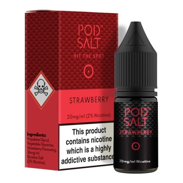 POD SALT - POD SALT STRAWBERRY 10ML NICOTINE SALT E-LIQUID - 10ML SALT NIC - Vapes Royale