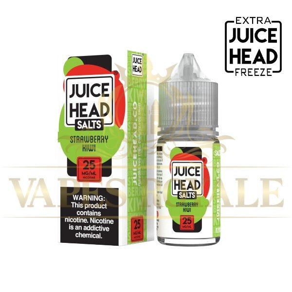 JUICE HEAD - BUY STRAWBERRY KIWI SALT BY JUICE HEAD EXTRA FREEZE – 30ML - 30ML SALT NIC - Vapes Royale