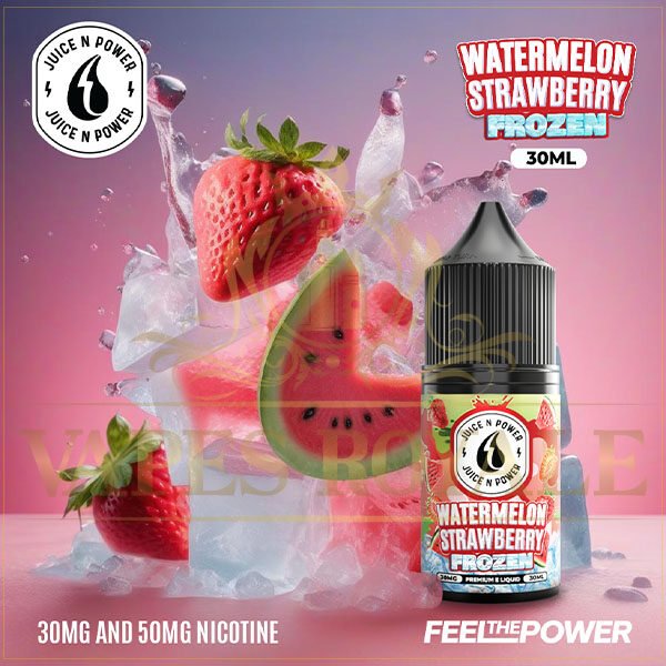 BUY FROZEN WATERMELON STRAWBERRY SALT BY JUICE N POWER - 30ML