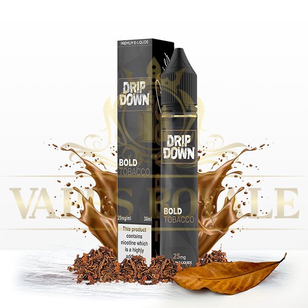 DRIP DOWN - BUY BOLD TOBACCO SALT BY DRIP DOWN – 30ML - 30ML SALT NIC - Vapes Royale