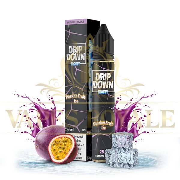 DRIP DOWN - BUY FROSTY PASSION FRUIT ICE SALT BY DRIP DOWN – 30ML - 30ML SALT NIC - Vapes Royale